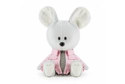 Мягкая игрушка Мышка Пшоня в сером платье и курточке, 15 см