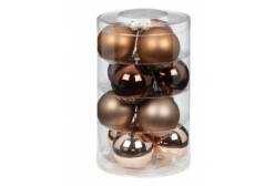 Набор ёлочных шаров, 6 см, коричневый, 12 штук
