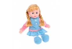 Кукла мягконабивная в синем платьице, 30 см