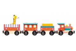 Поезд на магнитах с деревянными фигурками Цирк, арт. J08530