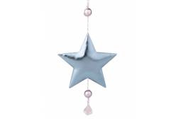 Новогоднее подвесное украшение Блестящая голубая звездочка, 10,5x1,5x28 см, арт. 86364