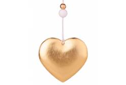 Новогоднее подвесное украшение Золотистое сердечко, 8,5x1,5x8 см, арт. 86372