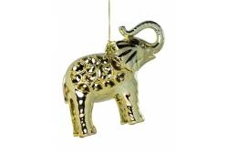 Новогоднее подвесное украшение Слон в золоте, 12x5x10,5 см, арт. 86750