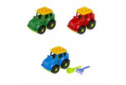 Трактор Colorplast Кузнечик №1: трактор, лопатка и грабельки