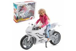 Кукла Люси на мотоцикле, в розовом (29 см)