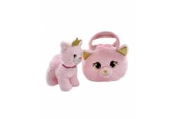 Котенок в сумочке c котенком, 18 см, цвет: розовый