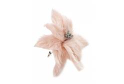 Новогоднее ёлочное украшение Цветок пушистый персиковый, 28x28x19 см, арт. 87506