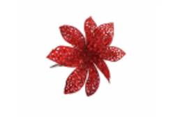 Новогоднее ёлочное украшение Цветок, красный, 12x12x12 см, арт. 87488
