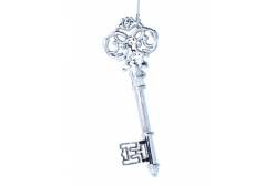 Новогоднее подвесное елочное украшение Ключ в серебре, арт. 86745