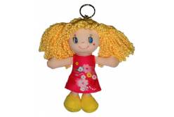 Мягкая кукла в красном платье, 15 см (блондинка)