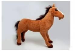 Мягкая игрушка Лошадь - буланая, стоит (80 см)